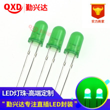 发光二极管5mm  led直插 f5绿发黄绿短脚长脚圆头LED灯珠指示灯