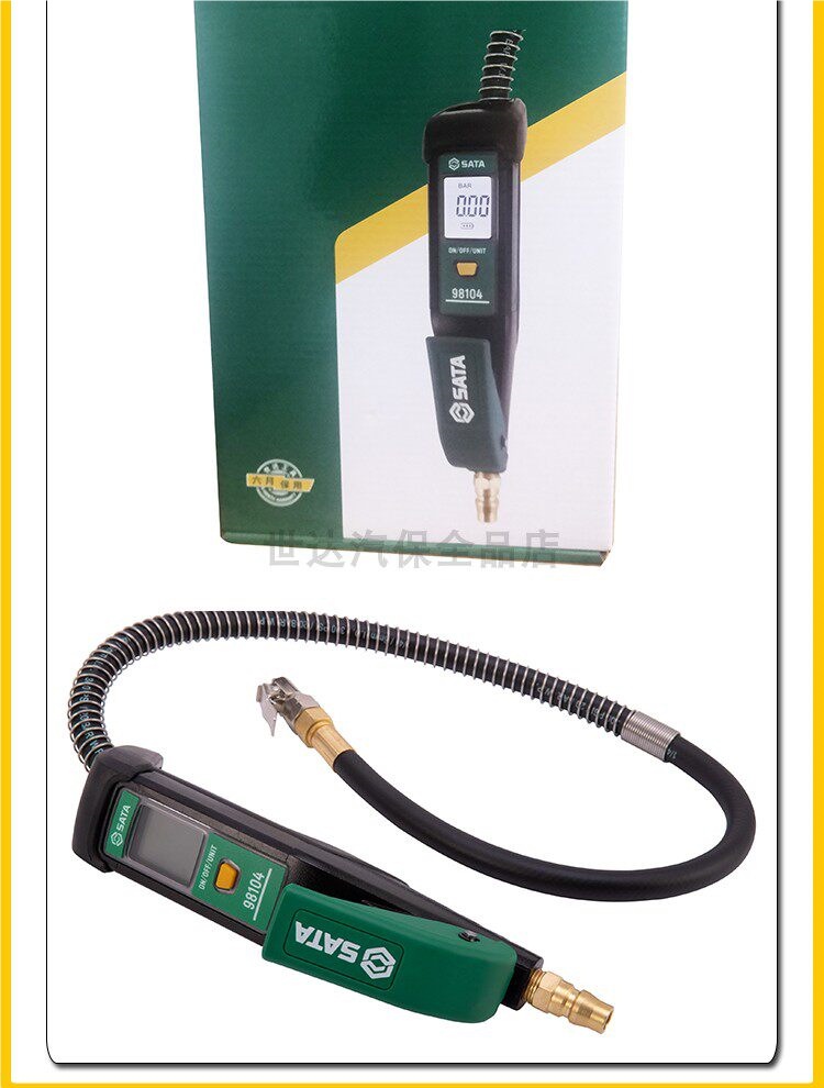 Shida 98103 Tire Pressure Gauge, Electronic Tire Pressure Gauge, High-Precision Inflation Gauge, Air Pump Gun, Car Use