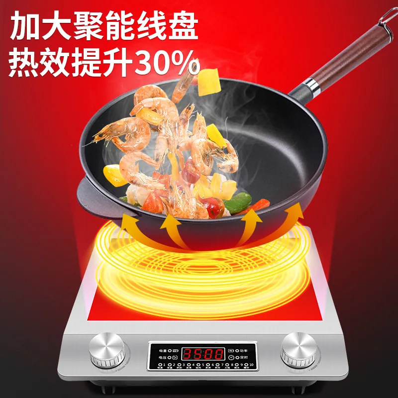 Cocina de inducción de 3500W para uso doméstico, nuevo modelo, estufa de batería cóncava de alta potencia, comercio transfronterizo, versiones en ruso e inglés, fabricante