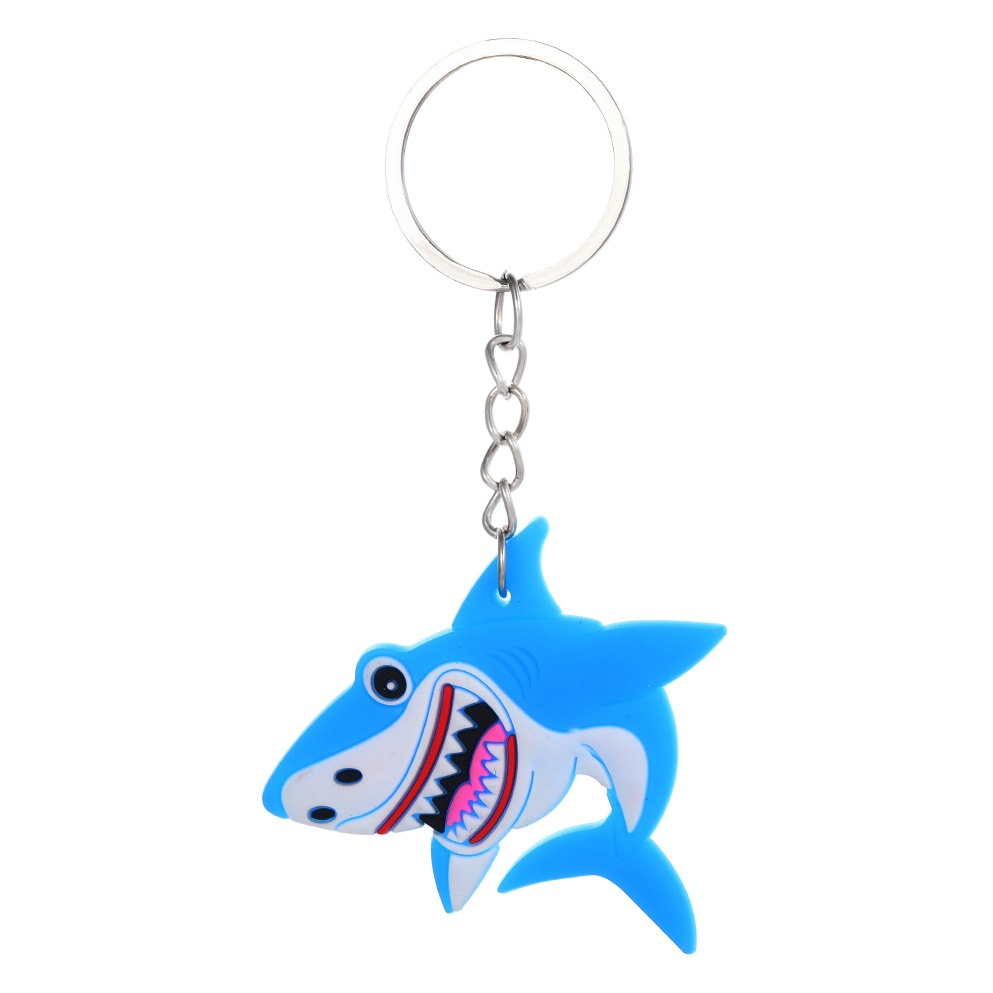 Cross-border marine animal key chain cute cartoon shark children PVC key ring car accessories small gifts