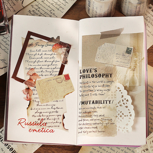 Letter Lover's Tape Epic Symphony Series Retro Literary Poet Text Poetry Notebook Material Sticker