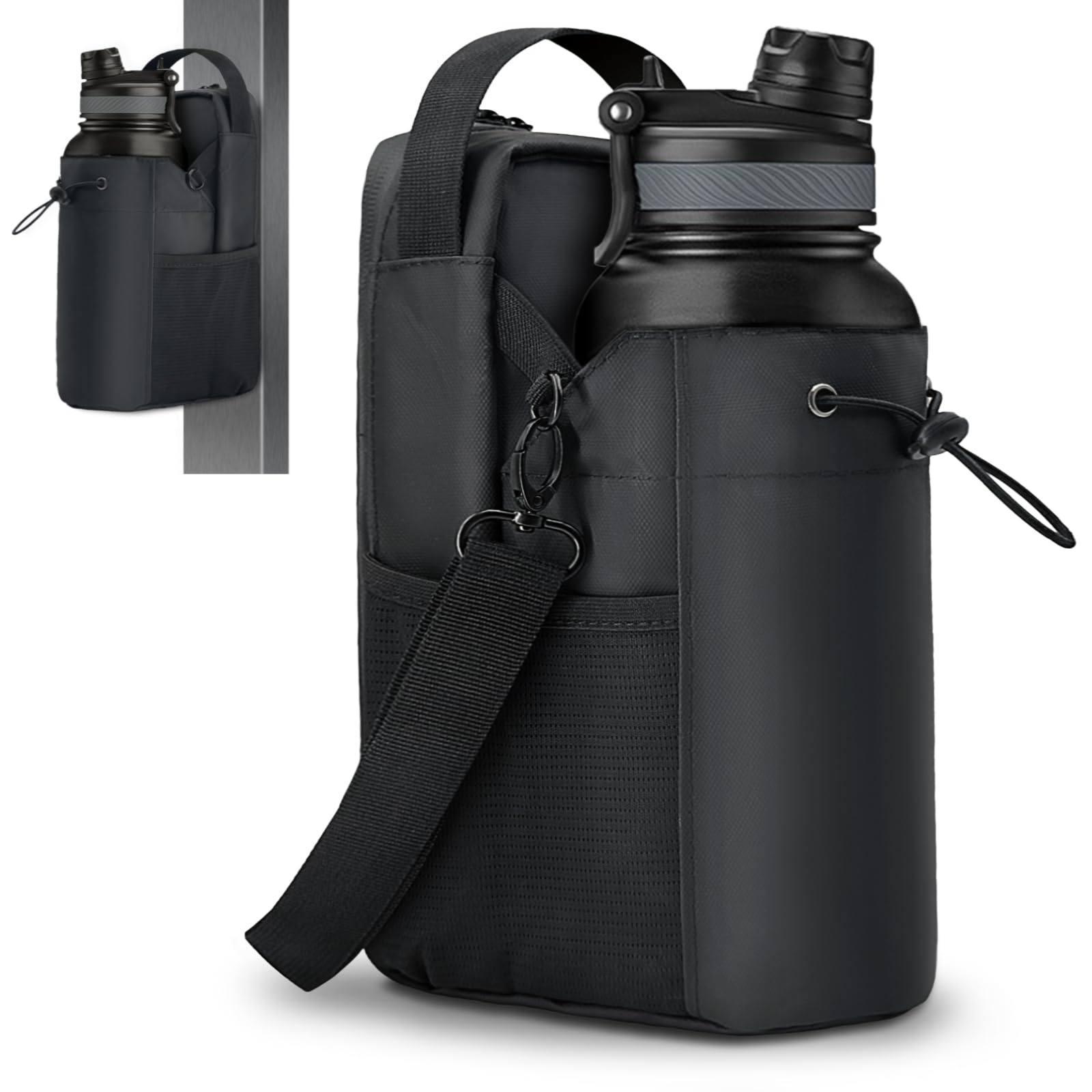 Cross-Border New Model Gym Magnetic Water Bottle Bag Outdoor Sports Mobile Phone Water Cup Shoulder Crossbody Bag for Men in Stock