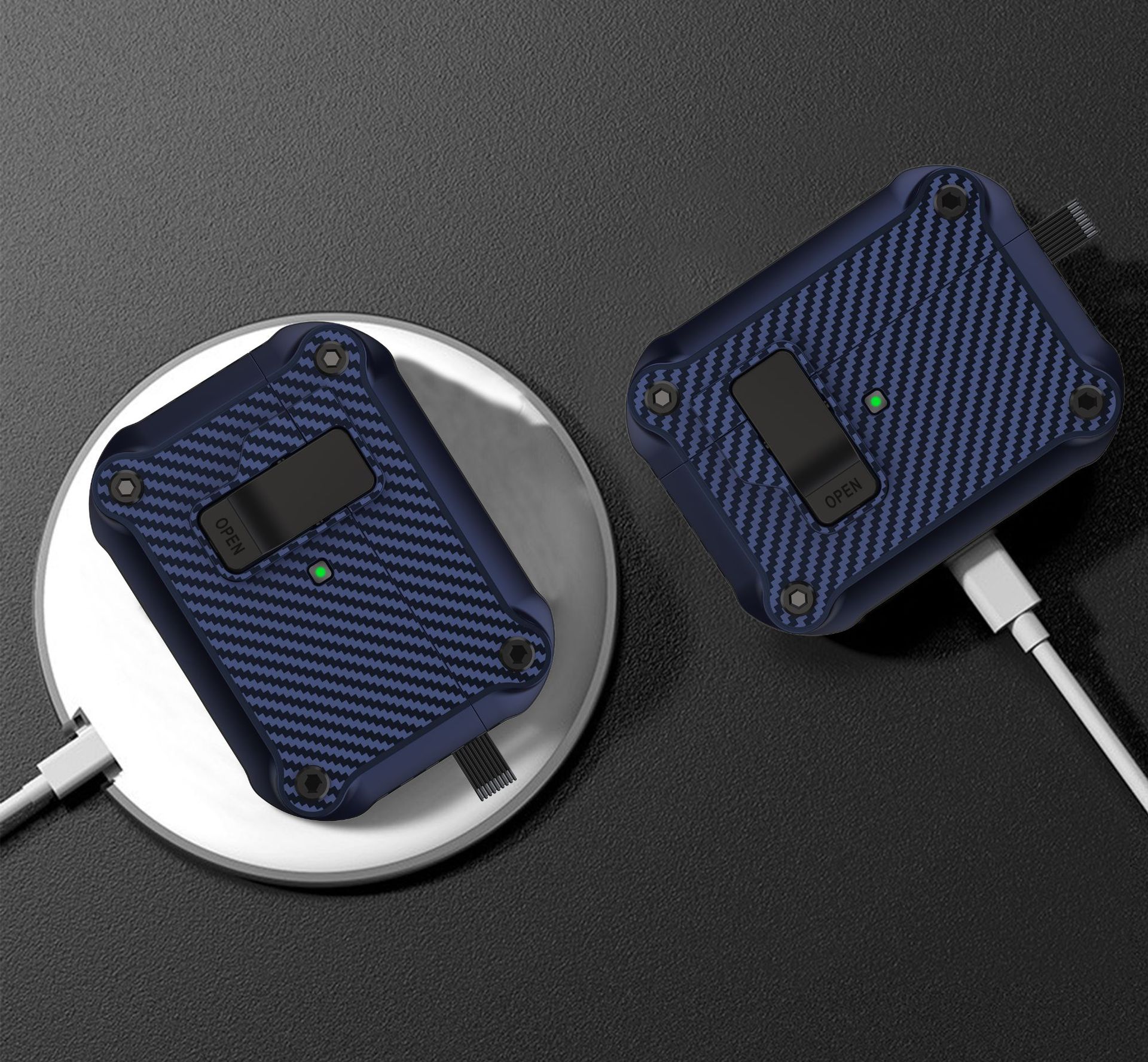 50g Weight iPhone Applicable Brands Earphone case Classification Carbon Fiber Material Solid Color Pattern Casual, Simple Style Style Injection Molding Craft Carbon Fiber Solid Color Injection Molding Casual Simple Style Earphone Case Earphone Cases Phone Accessories 10
