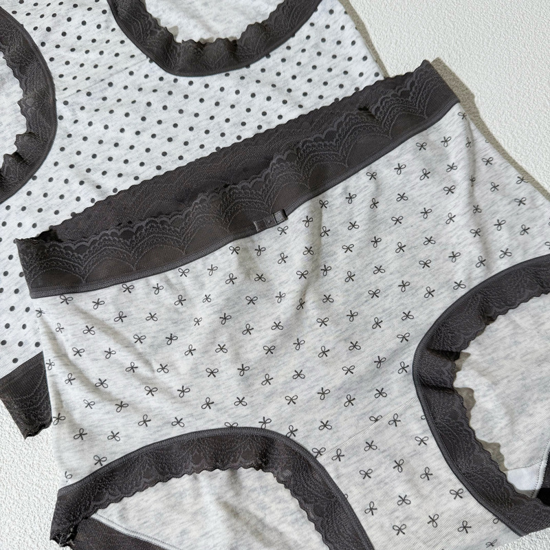 Xiaolan Skirt New Y835 Ultra-Fine and Ultra-Soft Polka Dot Underwear Super Elastic Mid-Waist Pure Cotton Bottom Comfortable and Breathable Briefs