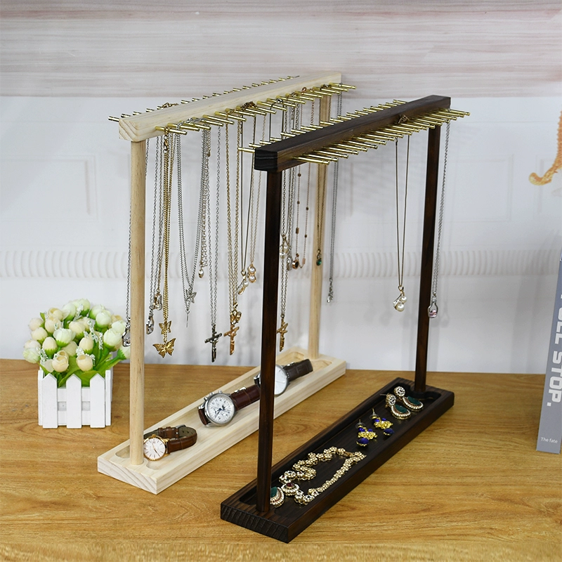 Цветная рама для ожерелья из орехового дерева ручной набор реквизита браслет серьги кулон ювелирная стойка ювелирные изделия витрина