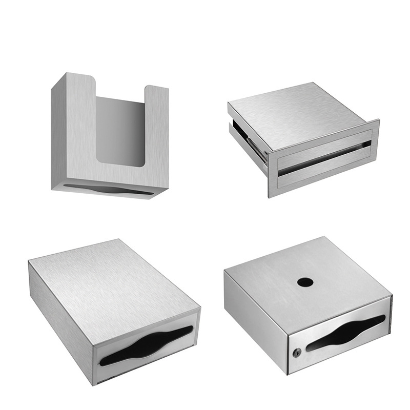 304不锈钢镜后抽纸盒工程抽纸箱擦手纸盒入墙式公共卫生间手纸盒