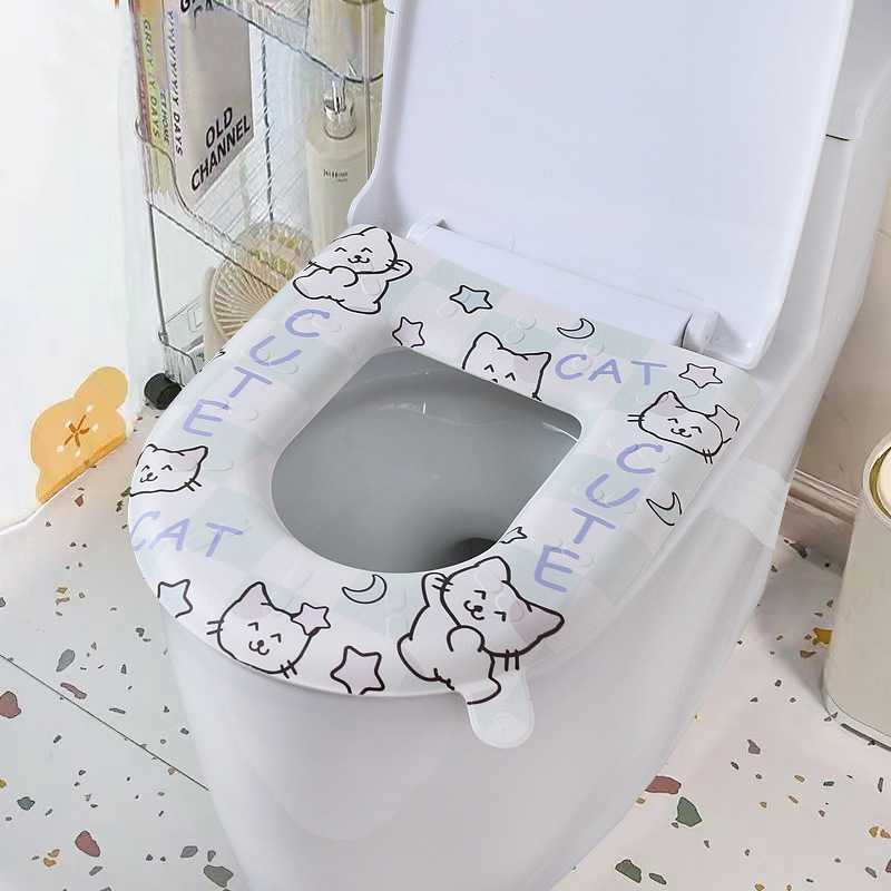 防水トイレマット、トイレシート、冬用、四季通用、トイレシリコンフォームリング、便座カバー、中国風|undefined