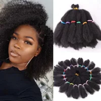 Вязание крючком из химического волокна Caterpillar Marley Kinky Curly Bulk Hair12in Kinky bluk