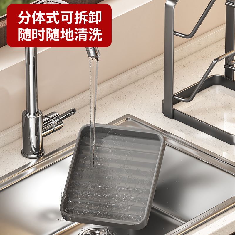 锅盖架台面坐式家用双层白色砧板放置免打孔新款厨房置物架|undefined