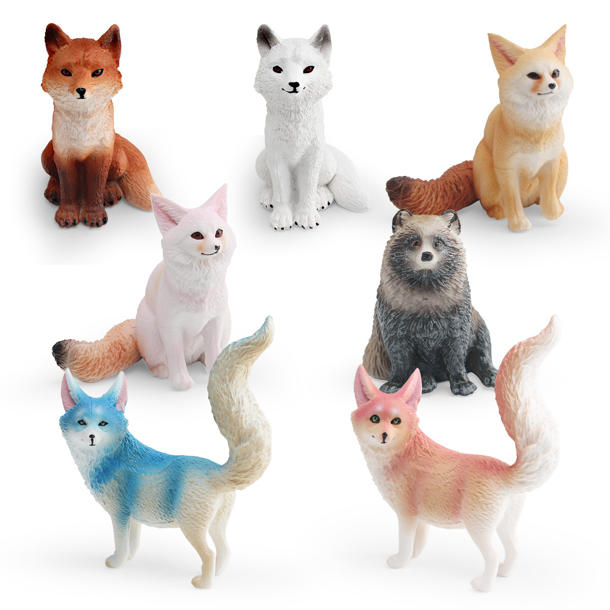 Simulación transfronteriza de animales forestales modelo de zorro de nueve colas niños cognición zorro rojo zorro espíritus zorro blanco gatos juguetes