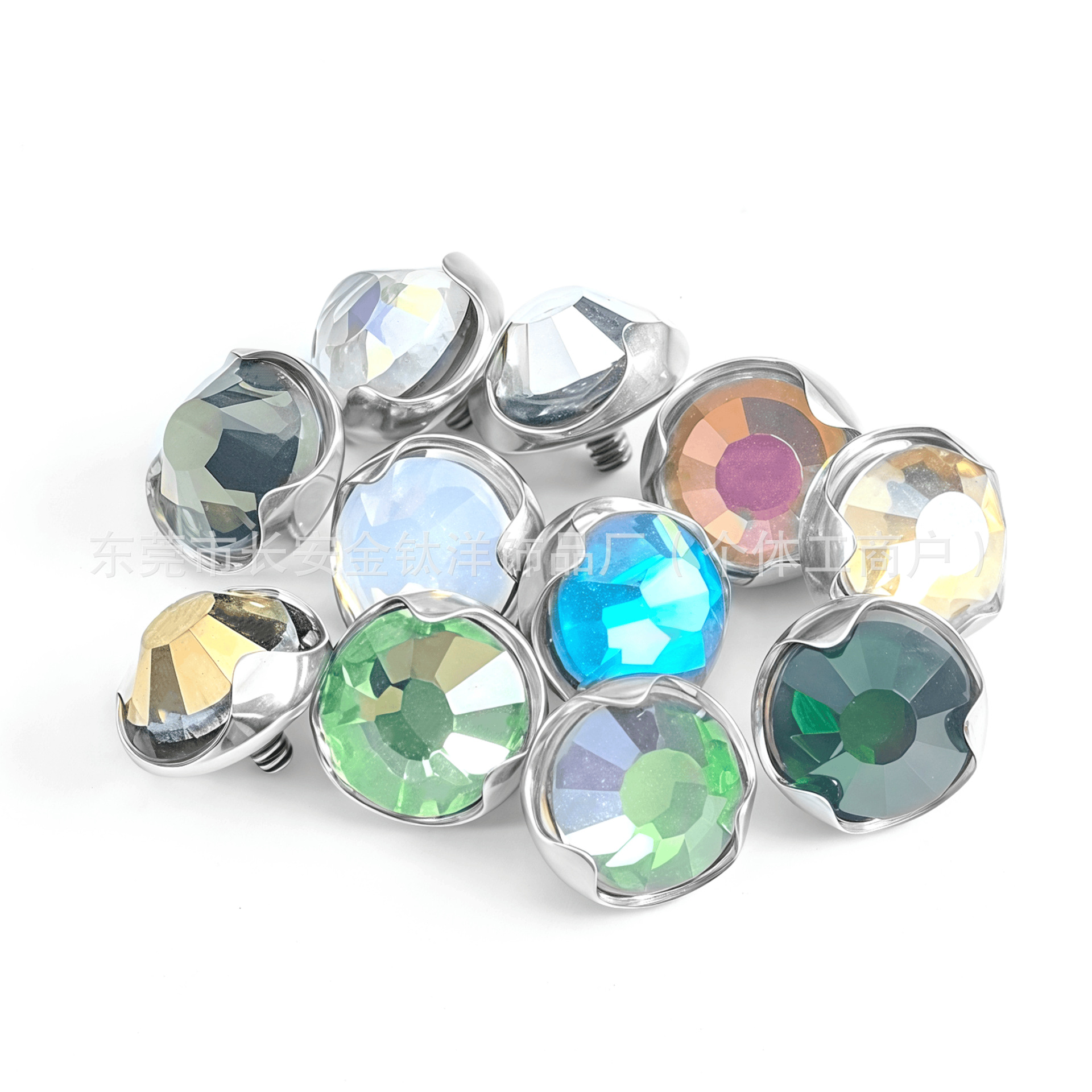 F136 Titanium Wave Edge CZ Embedded Lip Stud Barbell G23 Titanium Piercing Jewelry detail image 5
