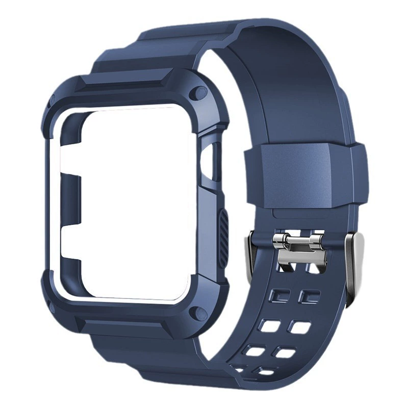 Apple Watch силиконовый ремешок-браслет с защитной рамкой, совместим 38/42 мм, легкий и прочный