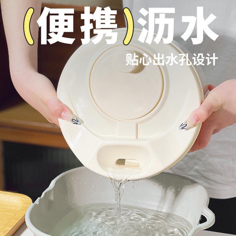 蔬菜沙拉脱水器菜篮甩菜器手动甩干机沥水篮洗菜|undefined