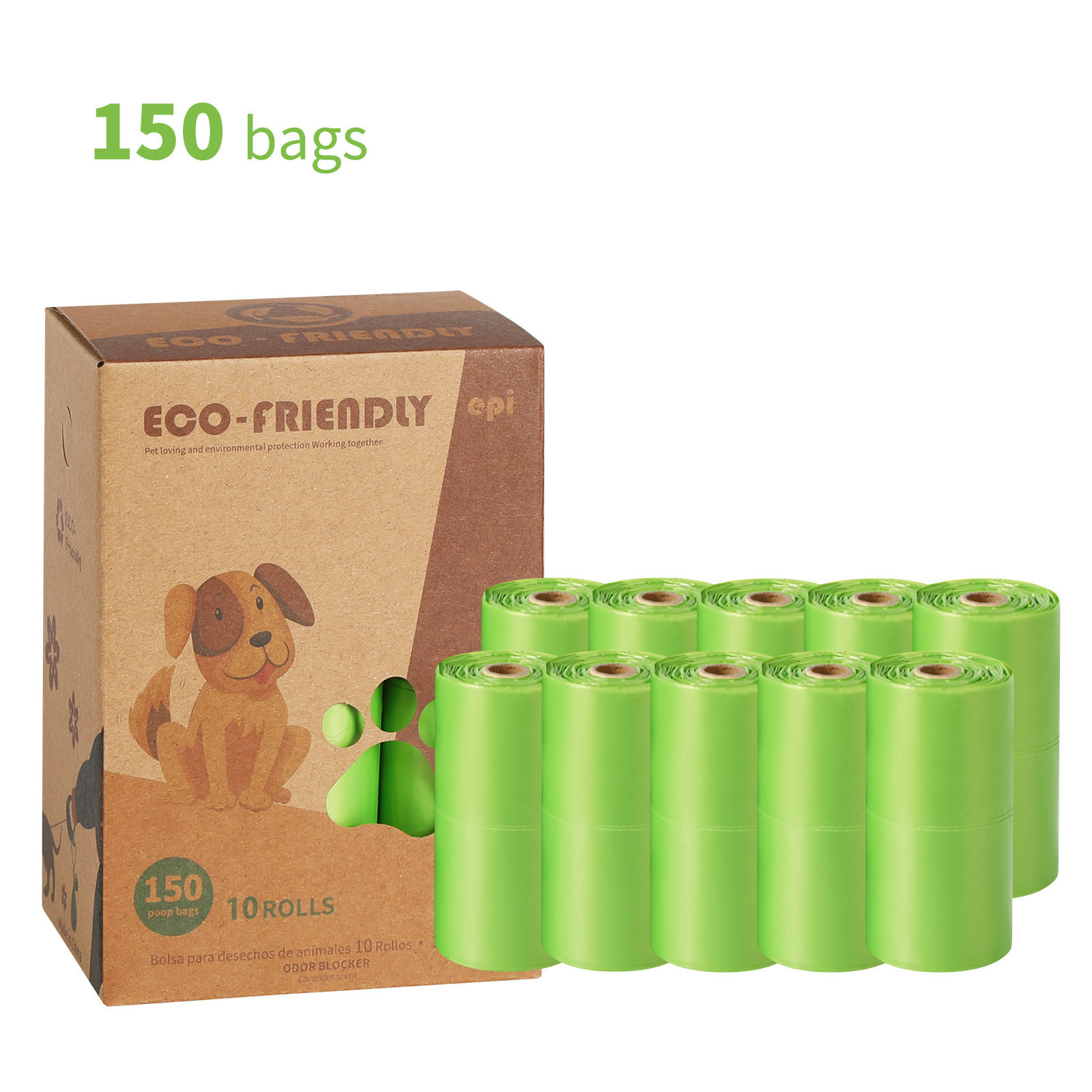 Bolso de mano engrosado de 1,5 seda, bolsa de chaleco de rollo degradable, bolsa de recogida, bolsa de basura para mascotas, bolsa de mierda para perros