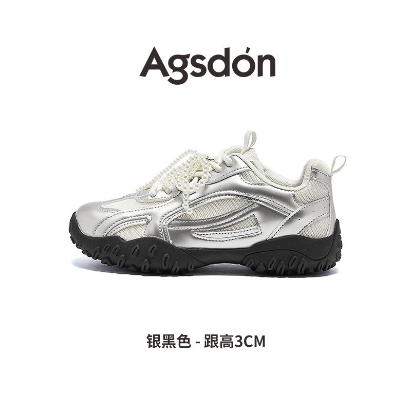 Augu Shi Deng plata zapatos de entrenamiento para mujeres 2026 nuevos zapatos de skate casuales de primavera ballet retro zapatos de moda