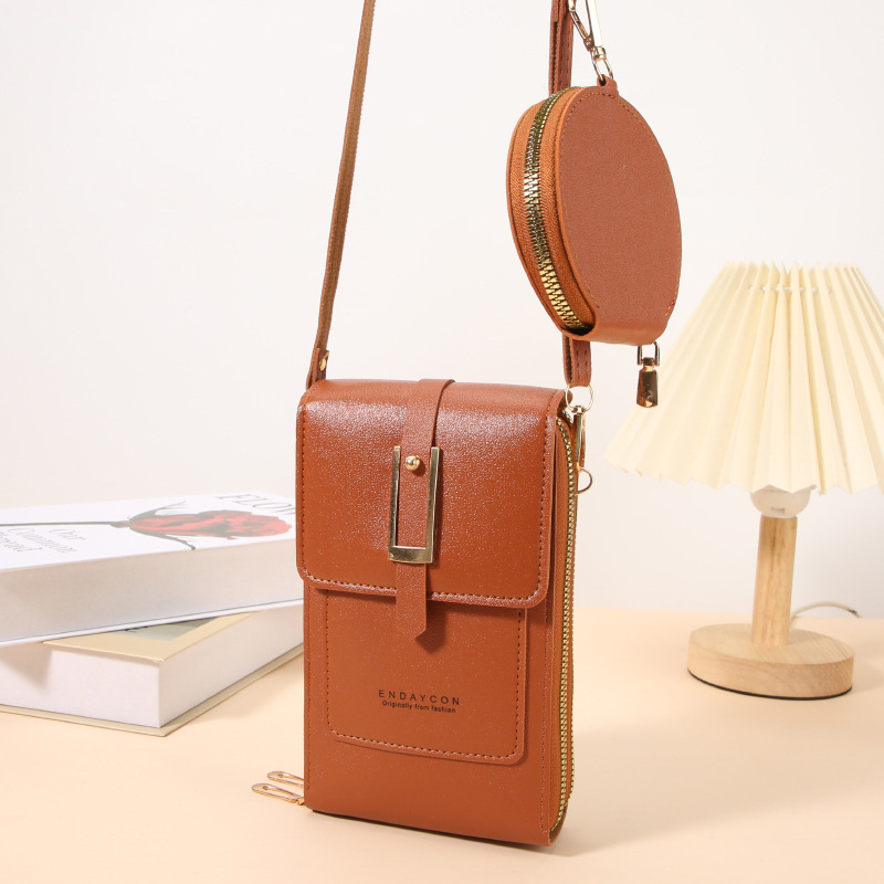 ENDAYCON Transparent Touch Screen Mobile Phone Bag Two-Piece Set Crossbody Small Bag Multifunctional Mobile Phone Women's Bag Coin Bag Vertical