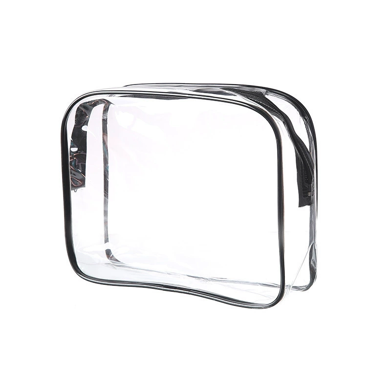 Handheld cosmetic bag PVC, capacious waterproof storage bag with zipper, increased thickness
