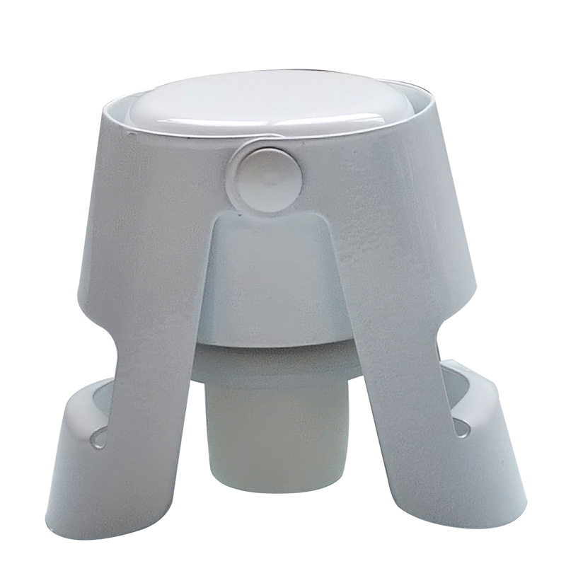 스프레이 페인팅된 흰색 스테인리스 스틸 샴페인 스토퍼 - 긴 캡