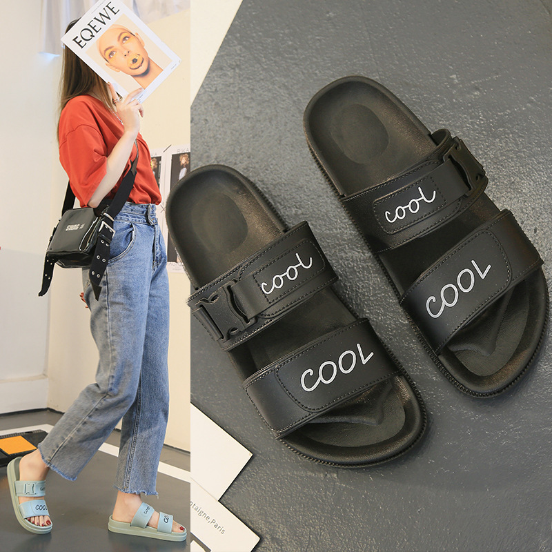 Slippers for Women Summer New Korean Style Student Thick-Soled Slippers for Women Outer Wear Fashion Letter Beach Sandals Wholesale Slippers for Women Summer New Korean Style Student Thick-Soled Slippers for Women Outer Wear Fashion Letter Beach Sandals Wholesale