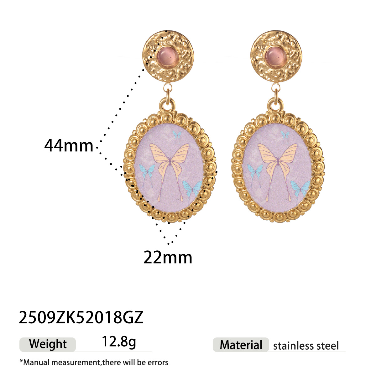 TENA europa y americana pendientes de acero inoxidable mujeres no decoloración versátil de goteo de aceite a mano flores de acero de titanio joyería pendientes