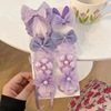 Fashionable children's hairgrip, cute hairpins with bow, bangs, internet celebrity, city style, flowered