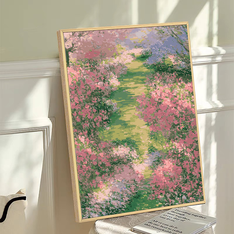 Monet Garden High Sense Digital Oil Painting diy Fill Colored Hand-painted Flower Landscape Acrylic Decorative Painting