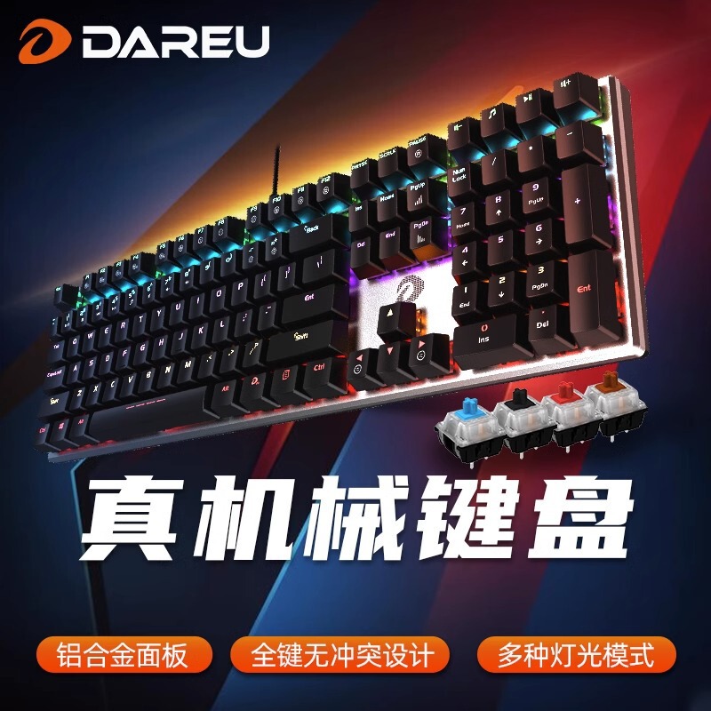Dareu Ek815 Mechanical Keyboard 108 Alloy Black Blue Red Brown Switch Gaming Wired for Girls Computer Office