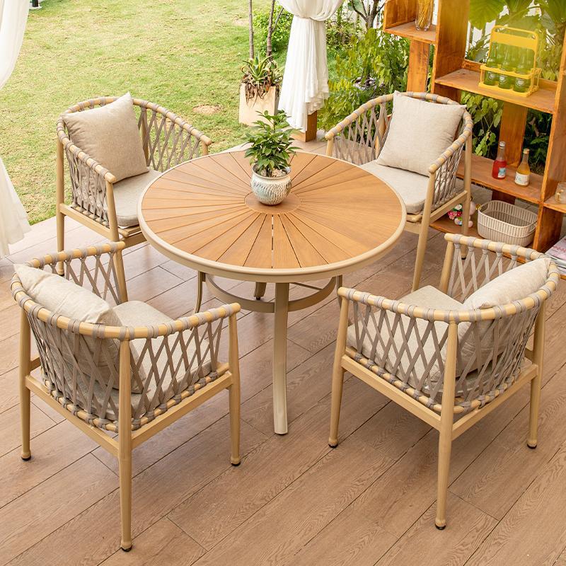 Mesa y silla al aire libre diseñador creativo bar patio mesas y sillas de tres piezas mesas de té sillas de caña modernas y minimalistas muebles