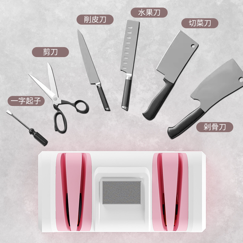 Afilador eléctrico multifuncional de cuchillos, afilado rápido y compacto para el hogar