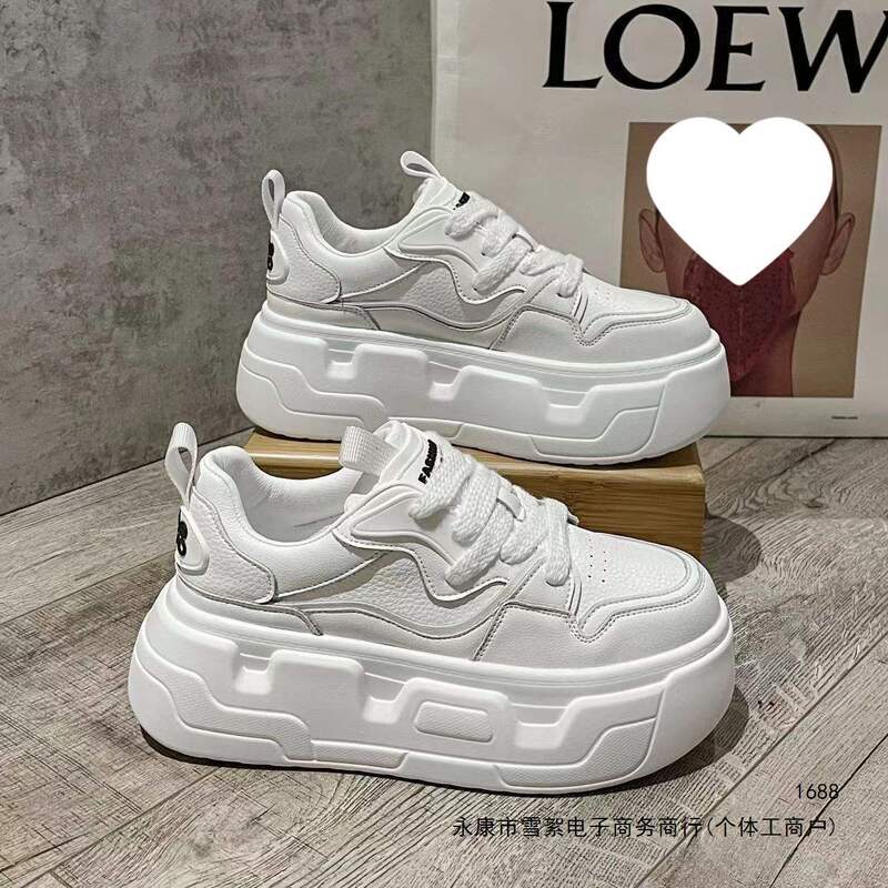 Women's white thick-soled sneakers, versatile, stylish, trendy, height-increasing, waterproof dad shoes, casual sports shoes for petite individuals Women's white thick-soled sneakers, versatile, stylish, trendy, height-increasing, waterproof dad shoes, casual sports shoes for petite individuals