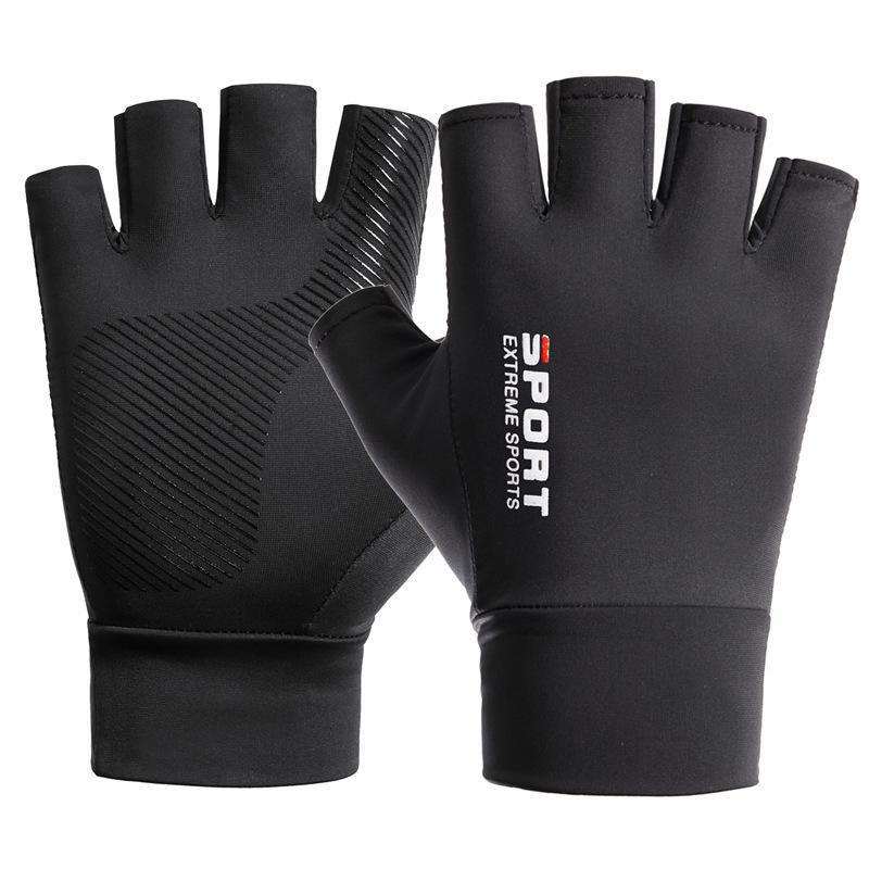 Sunscreen Gloves Men's Spring and Summer Exposure Finger Sunscreen Thin Ice Silk Half-Finger Gloves Take-out Riding Driving Fishing A34B Sunscreen Gloves Men's Spring and Summer Exposure Finger Sunscreen Thin Ice Silk Half-Finger Gloves Take-out Riding Driving Fishing A34B