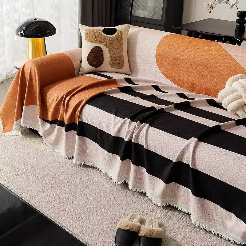 Nueva toalla de sofá, cubierta de manta de sofá de estilo nórdico, cubierta universal con todo incluido, chenilla, toalla de tela para sofá universal Four Seasons