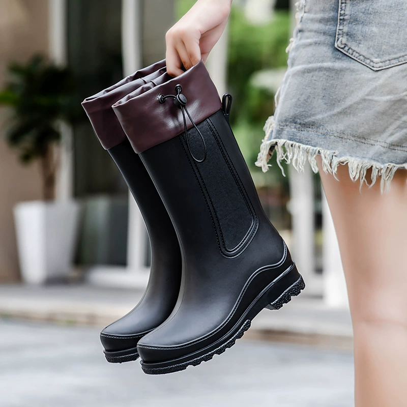 Новый стиль средняя труба женская кухня рабочая обувь зимний носик плюс сумка женские дождевые сапоги дамы мода дождевые сапоги оптом