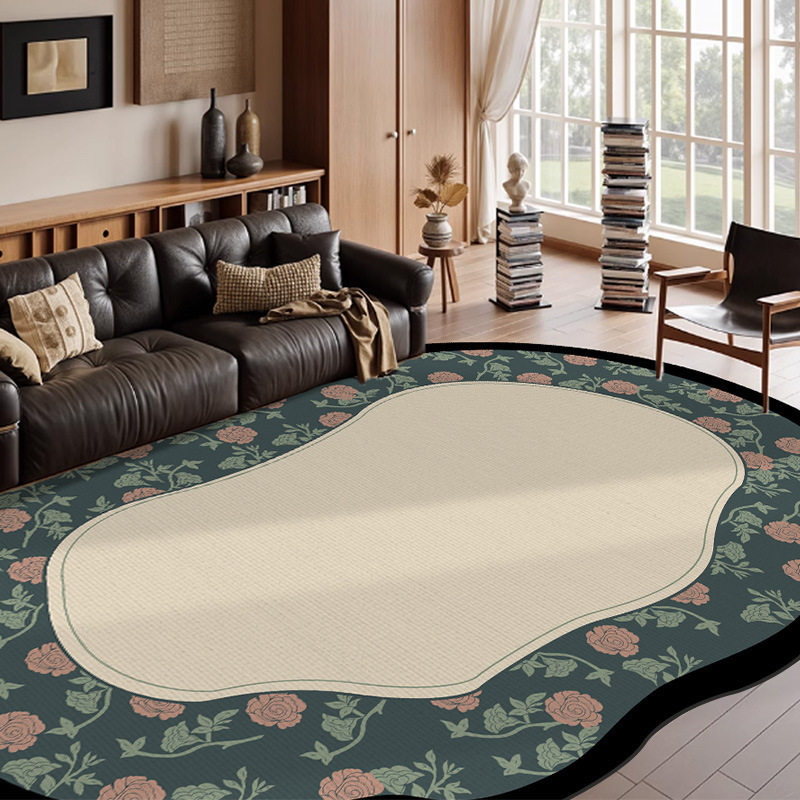 Alfombras sala de estar dormitorio americano forma alfombra de cama impermeable sofá francés sin cuidado esteras de suelo irregulares silenciosas