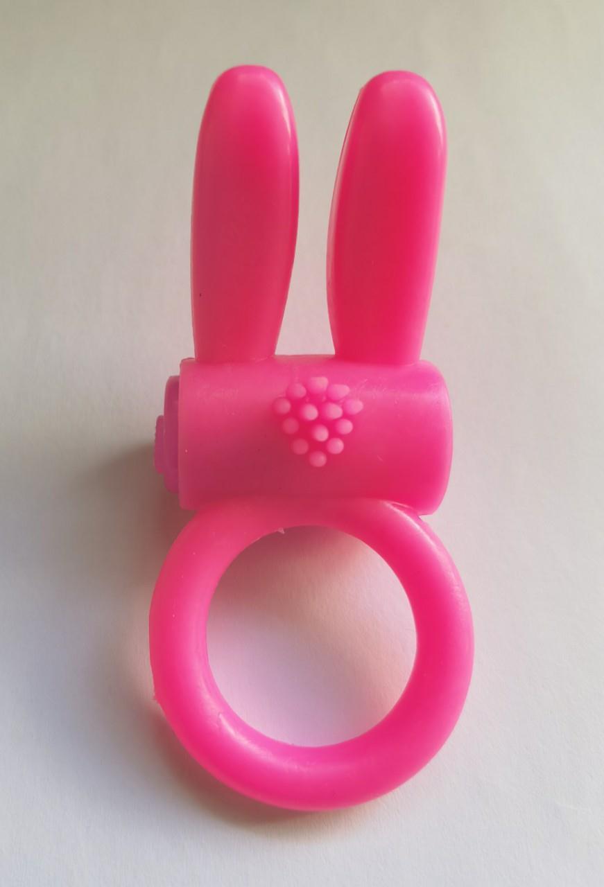 Vibrating Rabbit Couple Ring, Pink Silicone-Style Adult Wearable — detail image 2