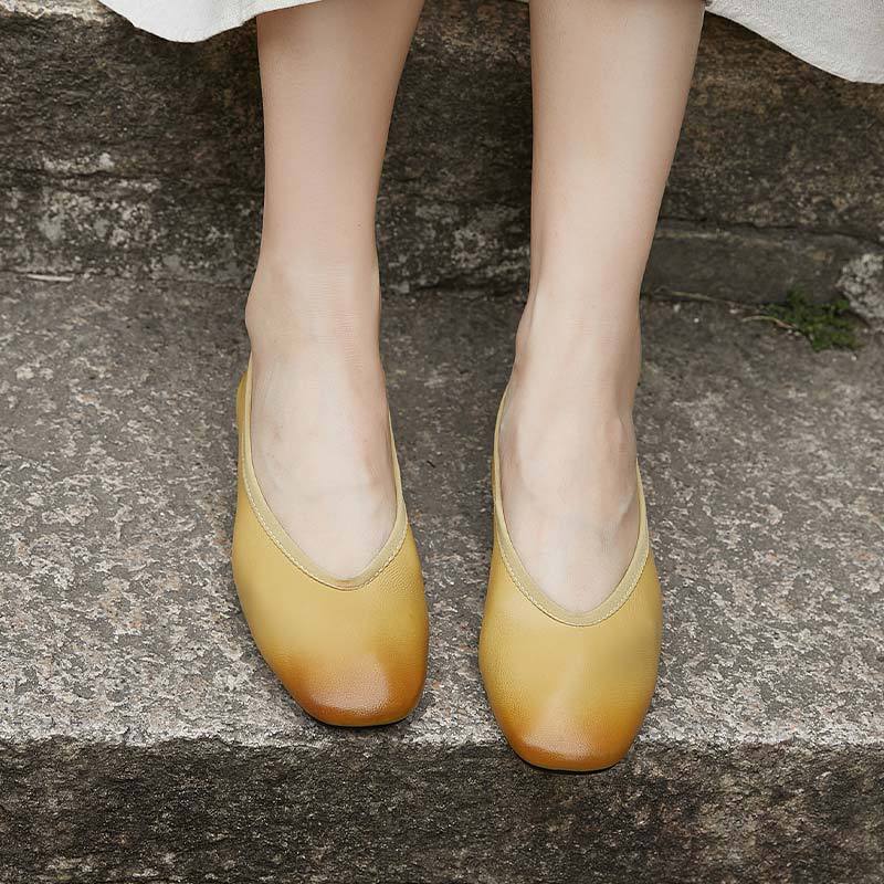 2025春季新款羊皮单鞋软底软面法式复古奶奶鞋轻便透气真皮女鞋