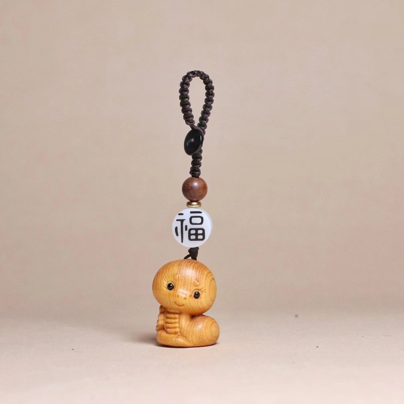 崖柏木彫りの創造的な可愛い十二支キーホルダー、携帯電話の飾り、男女兼用、文玩工芸品|undefined