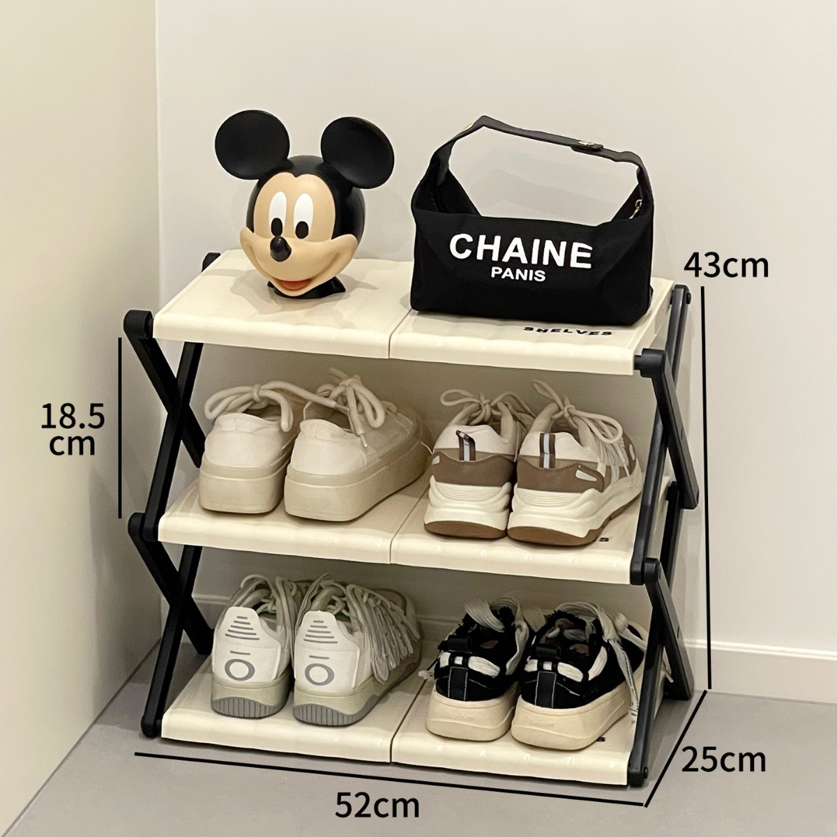 Water Ripples [Small Three-layer] Folding Shoe Rack