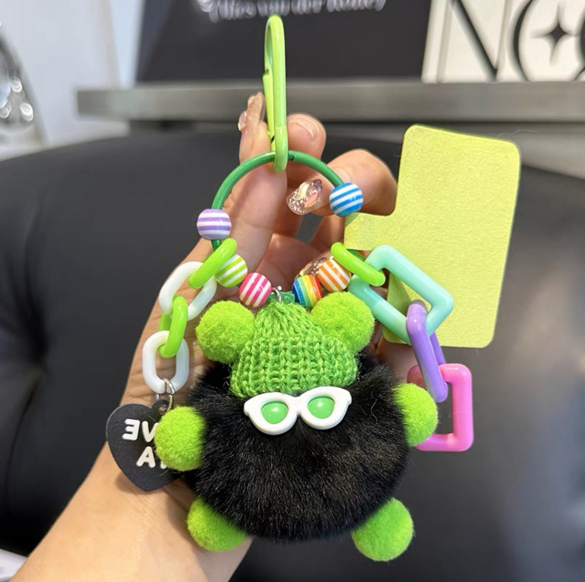 ドーパミン石炭ボールモンスター人形ストラップdiyキーホルダーかわいいぬいぐるみバッグバックパック携帯電話ストラップ