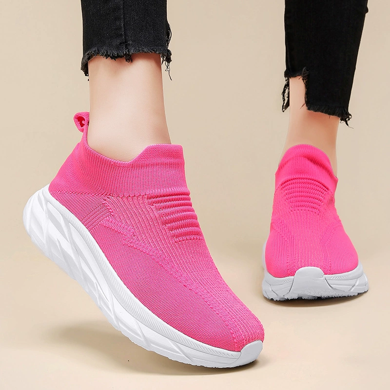 Мужская обувь осенняя дышащая сетка повседневная летающая носка обувь мужская спортивная обувь с толстой подошвы на мягкой подошве