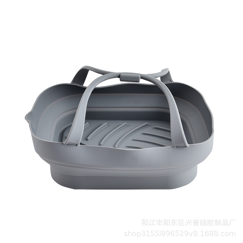 Nueva Plaza plegable freidora de aire para hornear molde para hornear estera de silicona de grado alimenticio reutilizable resistencia a altas temperaturas