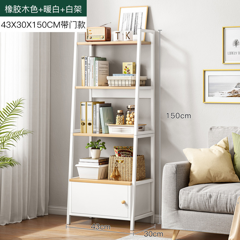 Estante de almacenamiento multicapa para dormitorio sala de estar piso trapezoidal contra la pared mostrando armario de hierro forjado estante de exhibición