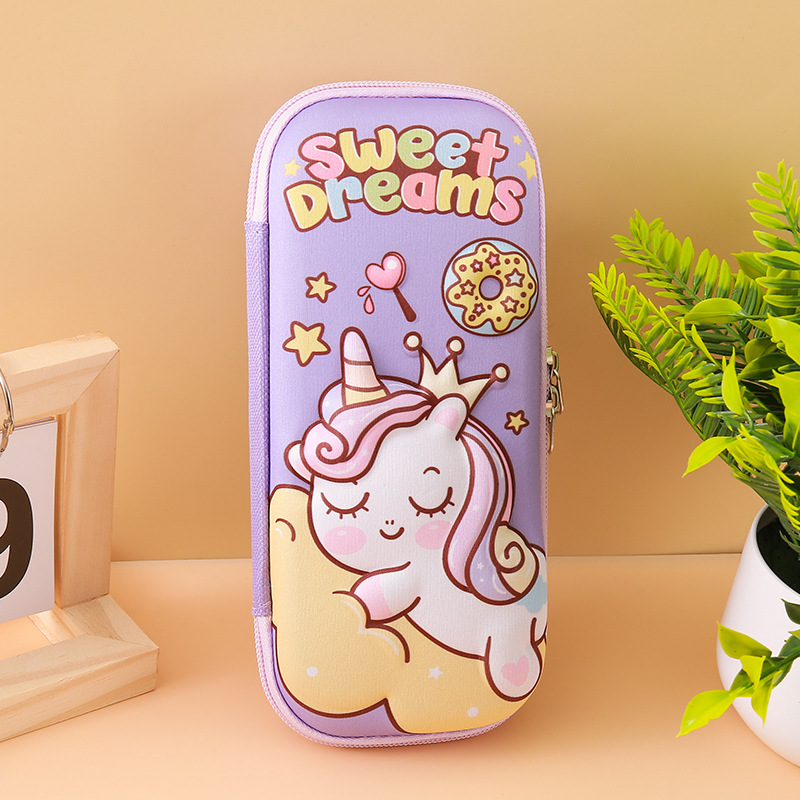 Estuche de papelería tridimensional EVA3D para estudiantes Estuche para lápices de dibujos animados para niños Estuche para lápices de gran capacidad de alto valor Bolso de papelería lindo