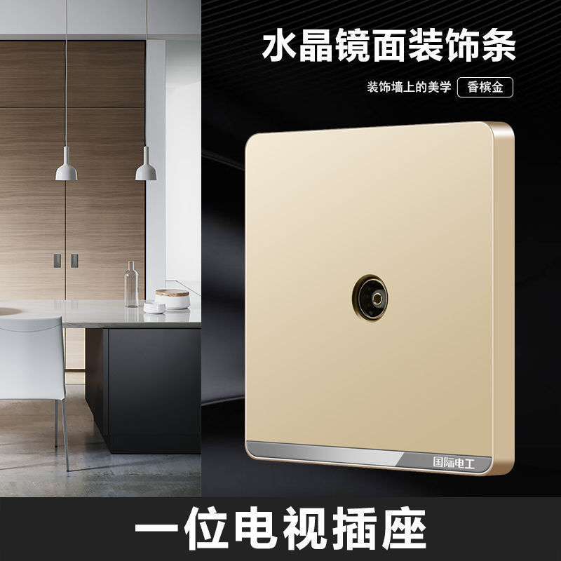 대형 보드 샴페인 골드 [거울 장식 스트립] - TV 소켓