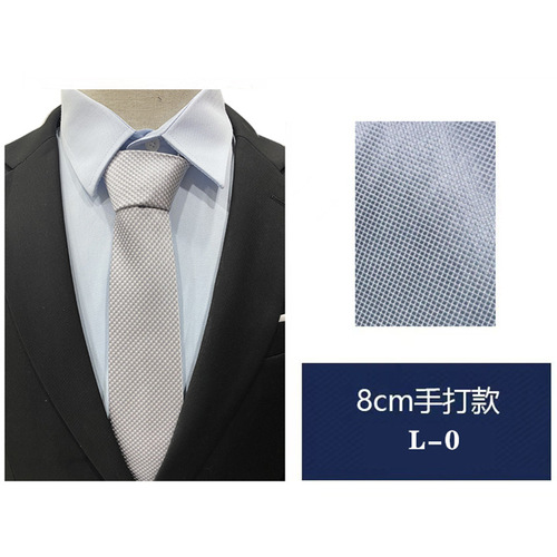 Suit and tie business style zipper-free knot-free blue black men's tie with red stripes