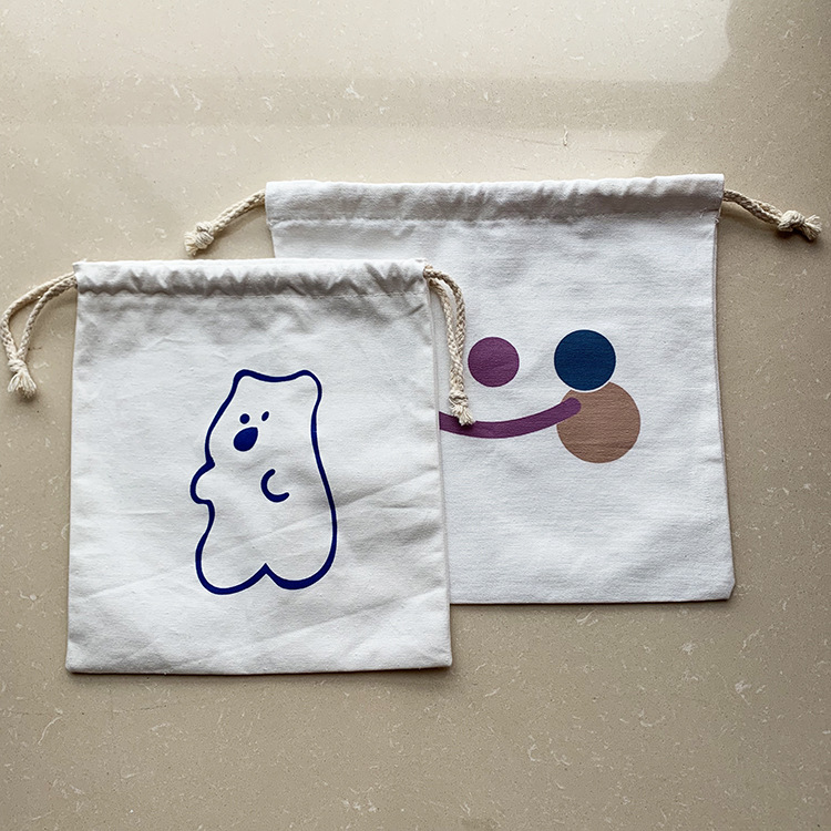 定做充电宝白色8安帆布束口袋