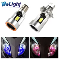 Новая светодиодная фара для мотоцикла Angel Eye HS1 H4 Ghost Fire Devil Eye, модифицированная для электромобилей, трехлапая BA20D