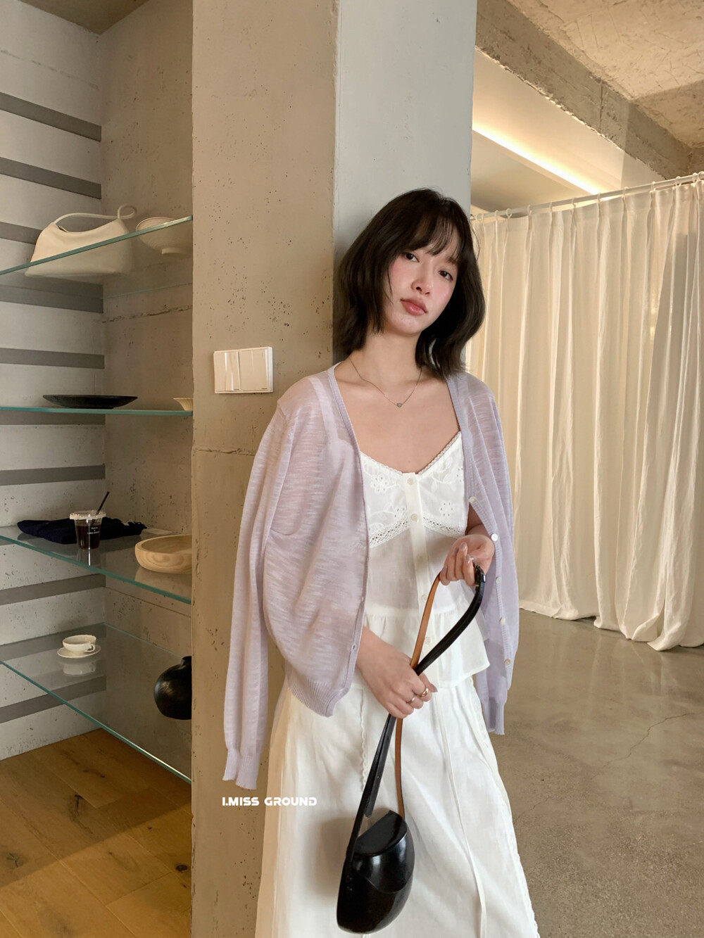 Set váy hai dây và chân váy maxi linen phong cách Hàn Quốc — Sling trắng, Trắng nửa váy chi tiết 24