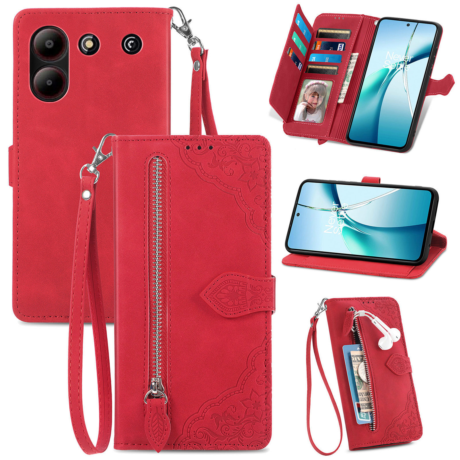 ZTE A76 Forest Whisper bo'rttirma Nubia Z70S Ultra/Blade V70 telefonlari uchun charm g'ilof