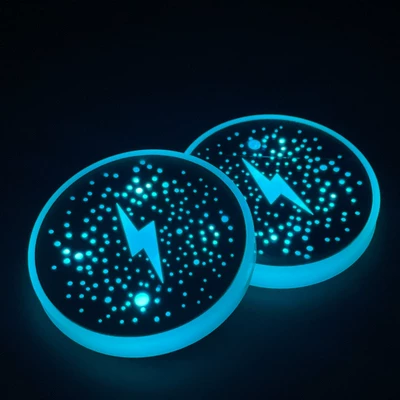 Car-Mounted Automatic Sensing Decorative Ambient — Other Automotive Interior Supplies - lightning-2-pack-car-colorful-water-coasters-led-smart-sensor-ambient-light